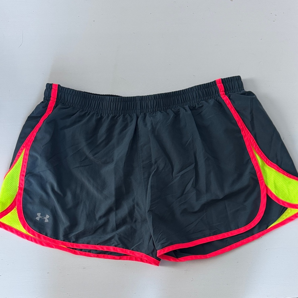 Under Armour Women's Black Shorts with Neon Accents